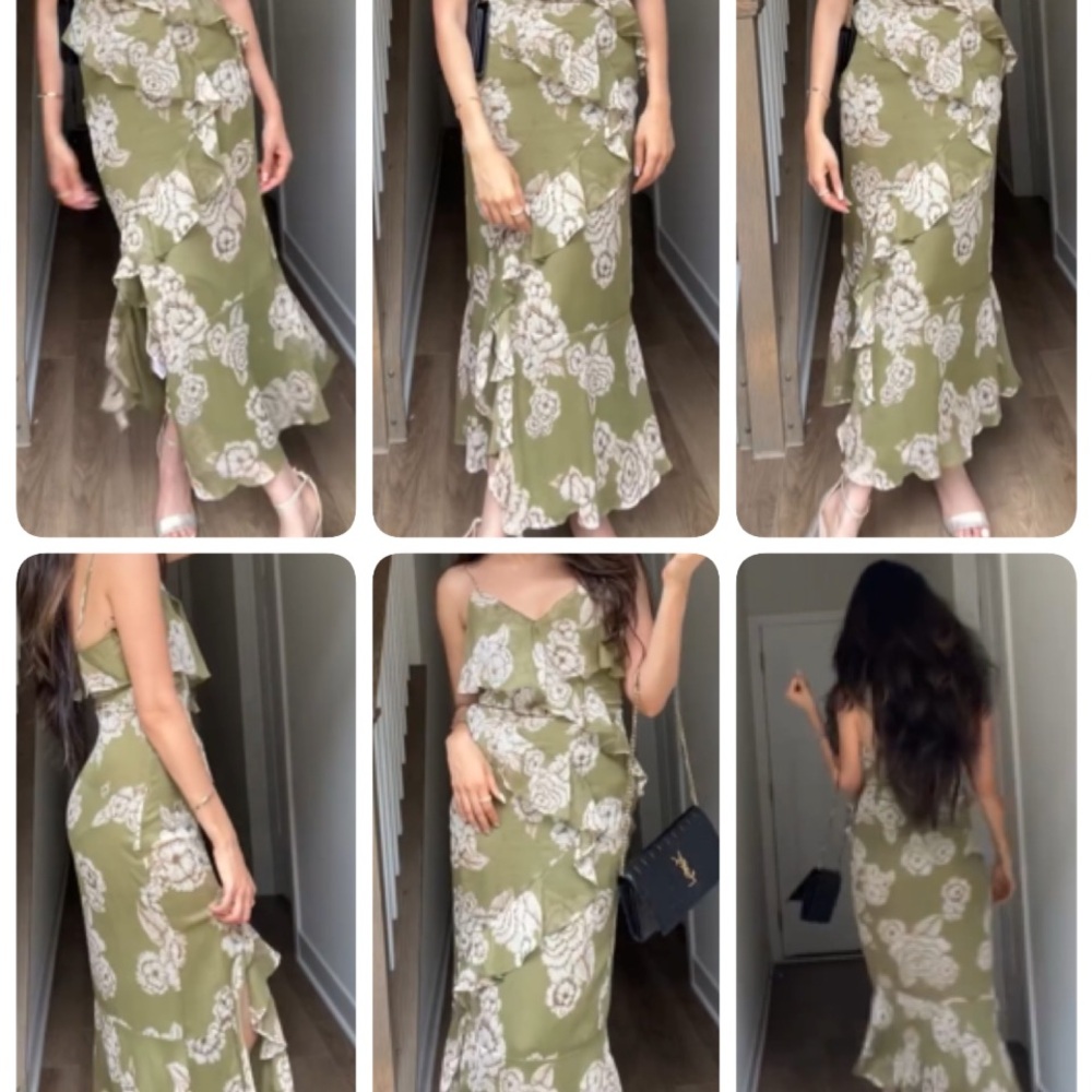 Zara Floral Print Dress with Ruffle